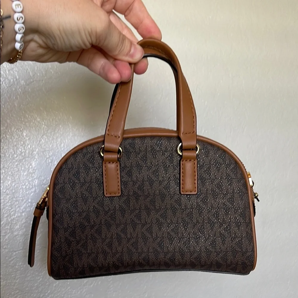 Michael Kors Brown Mini Bag with Signature Monogram - Picture 3 of 9